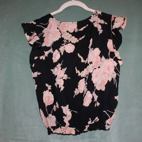 Saltwater LUXE Floral Crop Top with Ruffle Cap Sleeve 🌵Small - Picture 1 of 6